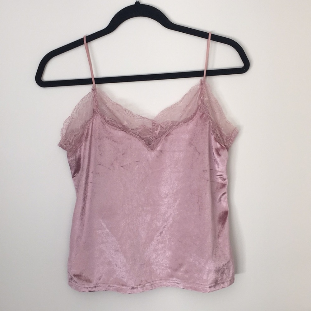 Lace and velvet camisole